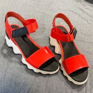 Sorel Red and Black Women's Sandals